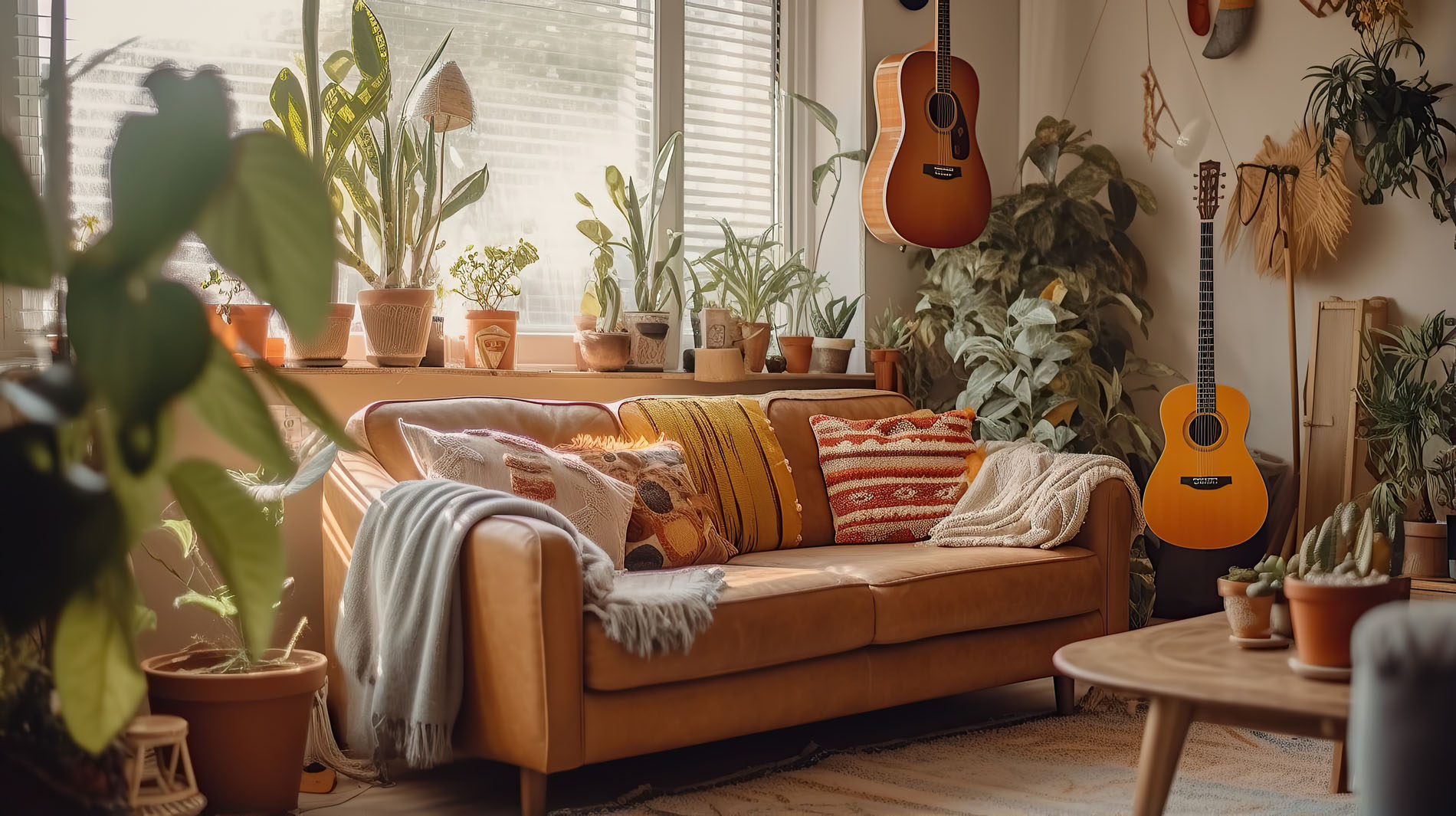 Luxurious living room in modern style with sofa